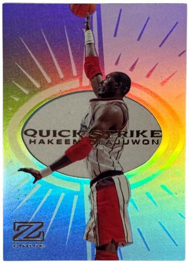 Hakeem Olajuwon 1998-99 Skybox Z Force Quick Strike Insert Card #7QS (Houston Rockets/HOF)
