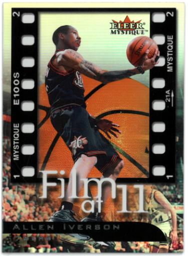 Allen Iverson 2000-01 Fleer Mystique Film at 11 Insert Card #3FE  (Philadelphia 76ers/HOF)