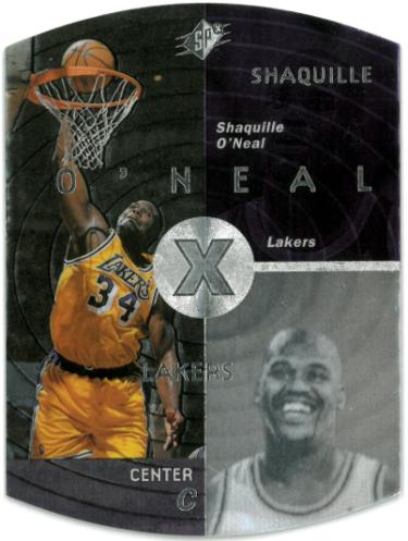 Shaquille O'Neal 1997-98 SPx Blue Die-Cut Insert Card SP (Los Angeles Lakers/HOF)