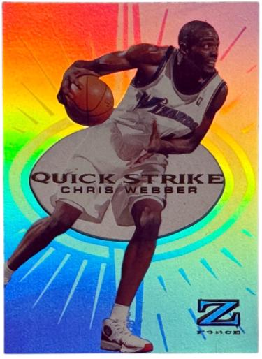 Chris Webber 1997-98 Skybox Z-Force Quick Strike Insert Card #12QS (Washignton Wizards)