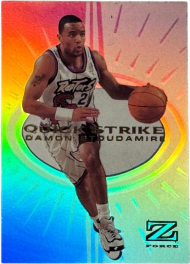 Damon Stoudamire 1997-98 Skybox Z-Force Quick Strike Insert Card #9QS (Toronto Raptors)