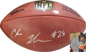 Chris Johnson signed NFL Wilson Official Duke Football #28 (Arizona Cardinals/Tennessee Titans)