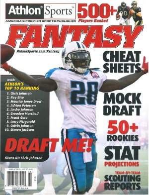 Chris Johnson unsigned Tennessee Titans 2010 Athlon Fantasy Football 8x10 Cover