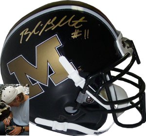 Blaine Gabbert signed Missouri Tigers Authentic Schutt Mini Helmet #11(Gold sig-right side)