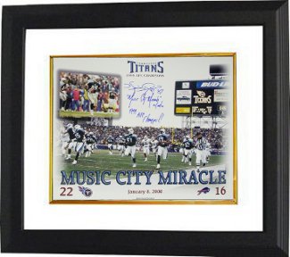 Music City Miracle signed Tennessee Titans 11X14 Photo w/ Music City Miracle/99 AFC Champs Custom Framing w/Kevin Dyson sig- JSA