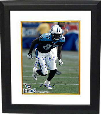 Kevin Dyson signed Tennessee Titans Action 16x20 Photo Custom Framing w/ triple Music City Miracle, 01/08/00 & 1999 AFC Champs!!