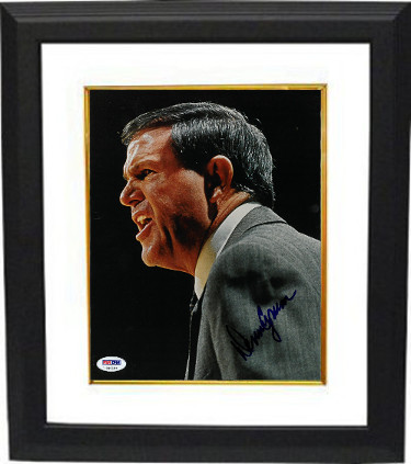 Denny Crum signed Louisville Cardinals Coaching 8x10 Photo Framing Photo- PSA Hologram