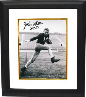 Johnny Lattner signed Notre Dame 8x10 Photo w/ HT53 Insc Custom Framing (Heisman)