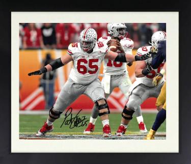 Pat Elflein signed Ohio State Buckeyes 8X10 Photo Custom Framing #65 - COA