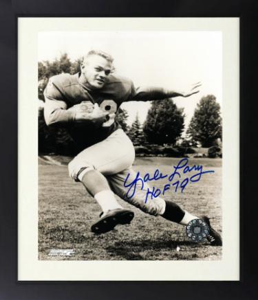 Yale Lary signed Detroit Lions Vintage Sepia NFL 8x10 Photo w/ HOF 79 Custom Framing- COA