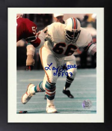Larry Little signed Miami Dolphins NFL Licensed 8x10 Photo Custom Framing HOF 93 - COA
