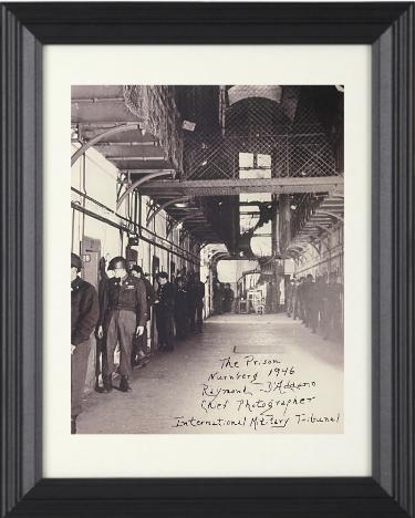 Raymond D'Addario signed 1946 WWll Nuremberg Prison 8x10 Photo Custom Framing PSA #AD31971- Chief Photographer Military Tribuna