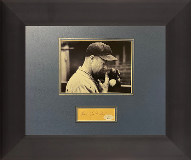 Burleigh Grimes signed 3x5 Cut Sig Custom Framing- JSA #RR76708- w/ B&W 5x7 Photo