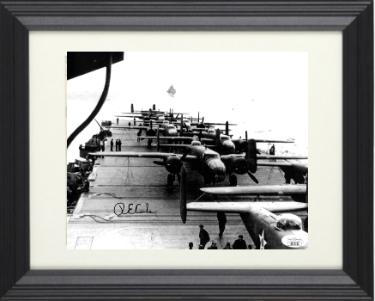 R.E. (Richard) Cole signed Doolittle Raiders WWII Vintage 8x10 Photo Custom Framing- JSA (USS Hornet/Jimmy Doolittle Co-Pilot)