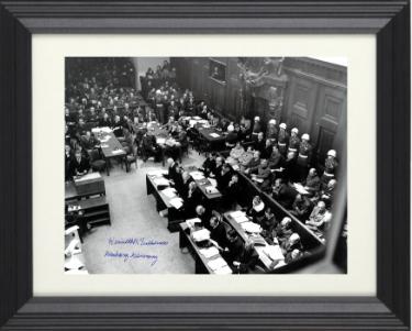 Kenneth B. Fulkerson signed WWll Nuremberg Trials/Germany B&W 8.5x11 Photo Custom Framing- COA