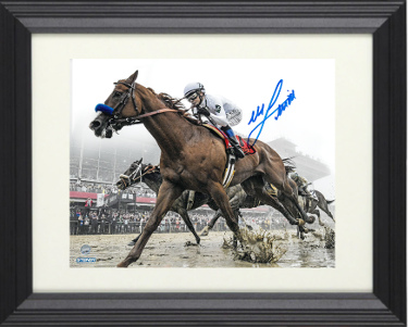 Mike E. Smith signed Justify 2018 Preakness 8x10 Photo Triple Crown Custom Framing- Steiner Hologram