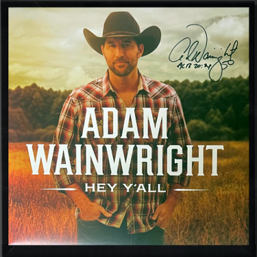 Adam Wainwright signed 2024 Hey Yall Album Cover/LP/Vinyl/Record Custom Framing ACTS 20:24- COA (St Louis Cardinals)