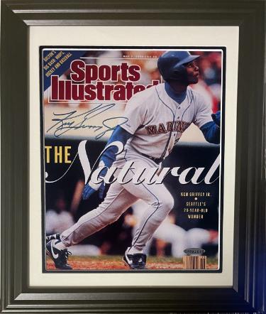Ken Griffey, Jr signed May 7, 1990 Sports Illustrated Magazine The Natural Cover 8x10 imperfect Custom Framing- Upper Deck Holo