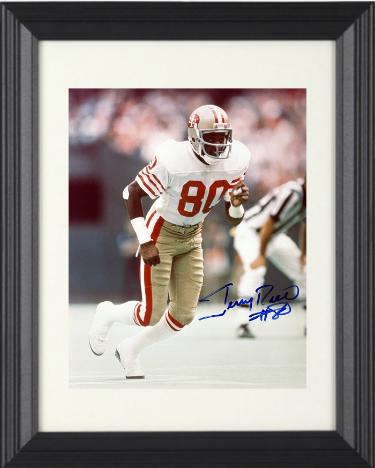 Jerry Rice signed San Francisco 49ers 8x10 Photo #80 Custom Framing- NFL Alumni, Inc. LOA