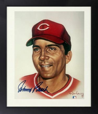 Johnny Bench signed Cincinnati Reds MLB Licensed Ron Lewis 89 8x10 Photo- /5000 Custom Framing- Tuff Stuff COA