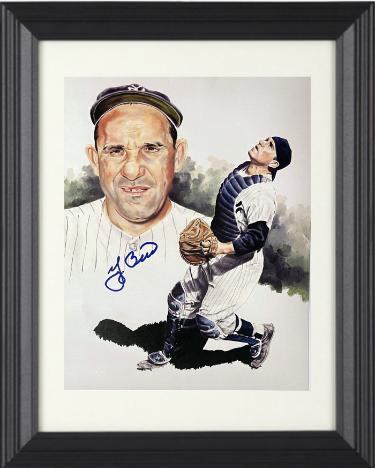 Yogi Berra signed New York Yankees 8x10 Photo Custom Framing- COA/CSA Show Ticket