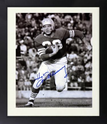 Hugh McElhenny signed San Francisco 49ers Vintage B&W NFL Licensed 8x10 Photo Custom Framing- COA (HOF)