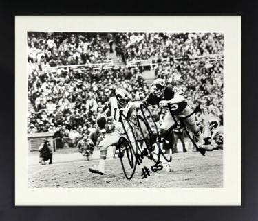 Chris Hanburger signed Washington B&W 8x10 Photo #55 Custom Framing- COA (HOF/9X Pro Bowl)