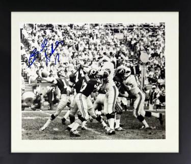 Billy Kilmer signed Washington Vintage B&W 8x10 Photo Custom Framing #17 minor dings- COA