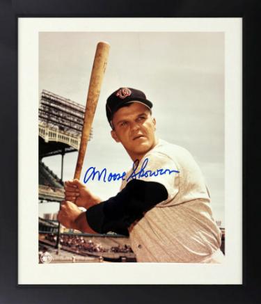 Bill "Moose" Skowron signed Washington Senators MLB 8x10 Photo Custom Framing minor dings- COA
