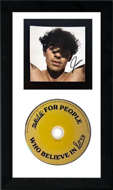 Joe Jonas signed 2025 Music for People Who Believe in Love 3.75x3.75 Art Card Insert/CD/Case 6.5x12 Custom Framing- COA