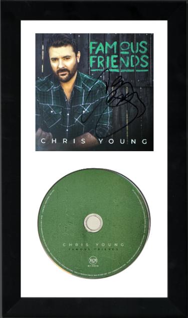 Chris Young Signed 2021 Famous Friends Album Cover Booklet & CD Custom Framing COA (Country/Pop) (Green Version)