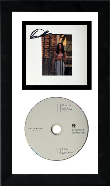 Demi Lovato signed 2025 It's Not That Deep 3.75x3.75 Art Card Insert/CD 6.5x12 Custom Framing- COA