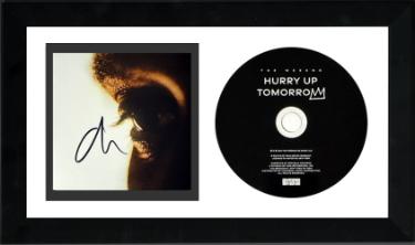 The Weeknd signed 2025 Hurry Up Tomorrow 3.75x3.75 Art Card Insert/ w/ Frank Miller Album Cover w/CD 6.5x12 Custom Framing- COA
