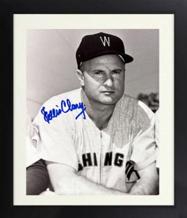 Ellis Clary signed Washington Senators Vintage B&W 8x10 Photo Custom Framing- COA/Show Ticket