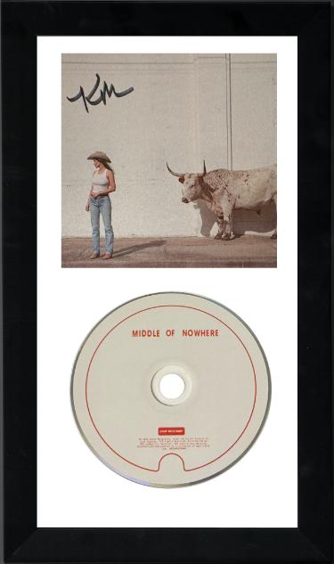 Kacey Musgraves signed 2026 Middle Of Nowhere 4.75x4.75 Art Card w/ Album/CD 6.5x12 Custom Framing- COA