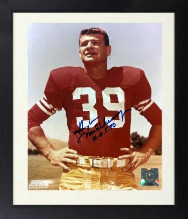 Hugh McElhenny signed San Francisco 49ers NFL 8x10 Photo HOF 70 Custom Framing imperfect- COA