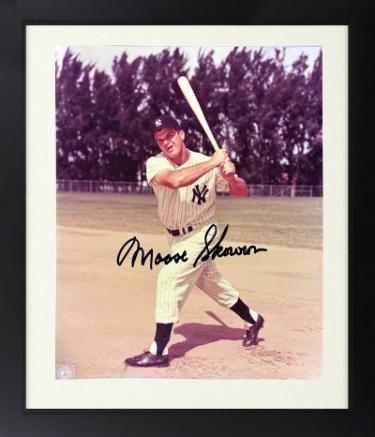 Bill "Moose" Skowron signed New York Yankees MLB 8x10 Photo Custom Framing imperfect- COA -5xAS