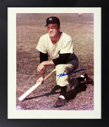 Hank Bauer signed New York Yankees MLB 8x10 Photo Custom Framing imperfect - COA (7X WS Champ)