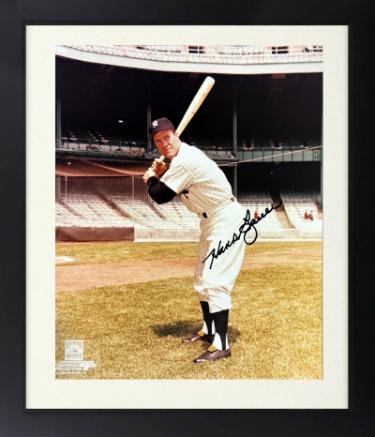Hank Bauer signed New York Yankees MLB 8x10 Photo Custom Framing imperfect- COA (7X WS Champ)