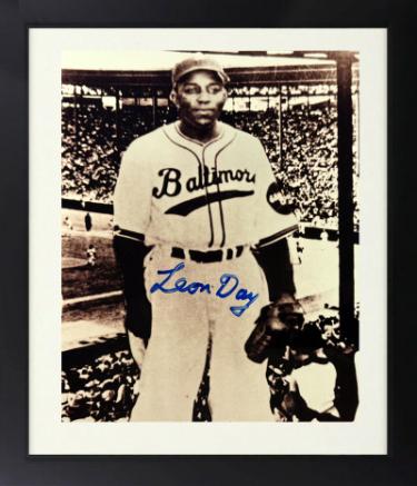 Leon Day signed Baltimore Elite Giants Negro League 8x10 Photo Custom Framing- COA/Ticket/HOF