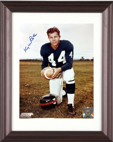 Kyle Rote signed New York Giants NFL Licensed 8x10 Photo Custom Framing minor dings- COA/Show Ticket/SMU