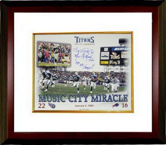 Music City Miracle signed Tennessee Titans 11X14 Photo w/ Music City Miracle/99 AFC Champs Custom Framing w/Kevin Dyson sig- JSA