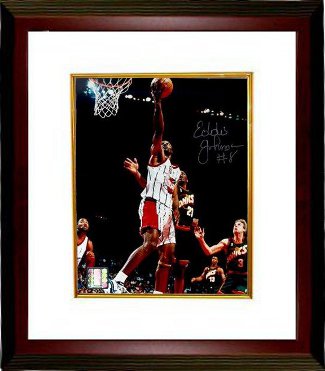 Eddie Johnson signed Houston Rockets 8x10 Photo Custom Framing - Tri-Star Hologram