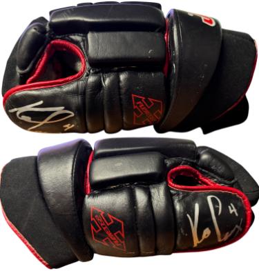 Keith Carney signed NHL Cooper 3D Flex Pair Game Used/Worn Hockey Glove #4- COA