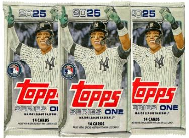2025 Topps Series 1 MLB Baseball 14 Card Pack/42 Total Cards -LOT OF 3 - New/Factory Sealed
