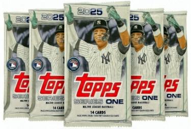 2025 Topps Series 1 MLB Baseball 14 Card Pack/70 Total Cards -LOT OF 5 - New/Factory Sealed