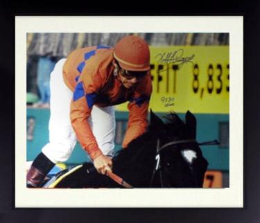 Laffit Pincay signed Horse Racing 16X20 Photo 9530 Career Wins Custom Framing- MAB HOLO (HOF/Belmont/KY Derby)