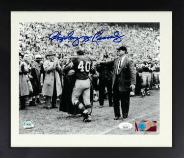 Howard "Hopalong" Cassady signed Ohio State Buckeyes Last Game 8x10 B&W Photo Custom Framing 55- JSA- w/ Woody Hayes (Heisman)