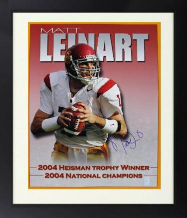 Matt Leinart signed 2004 USC Trojans 16x20 Photo Custom Framing Heisman/National Champs - Leinart Hologram