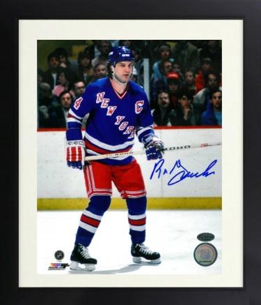 Ron Greschner signed New York Rangers NFL Licensed 8x10 Photo Custom Framing- Leaf Hologram